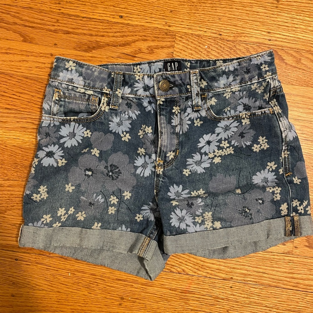 GAP Floral Jean Shorts - Dark Blue